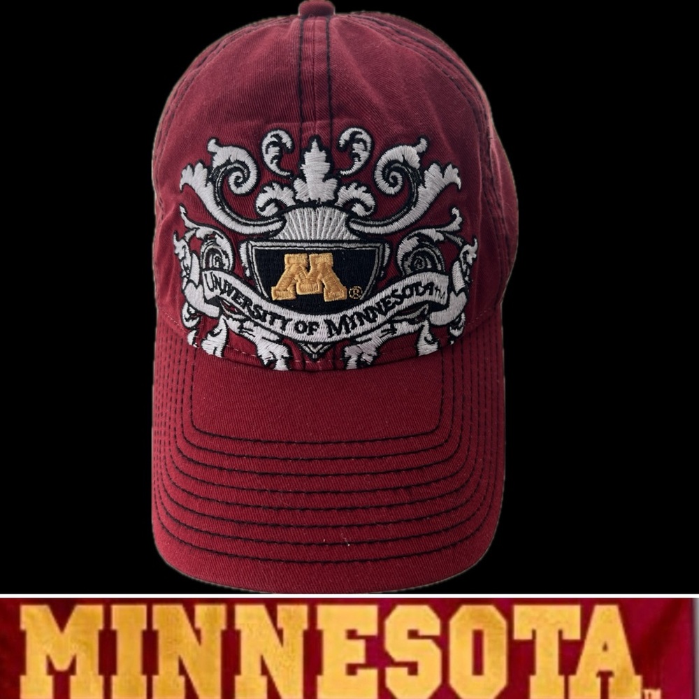 🧢NEW Embroidered 6-Panel University of Minnesota Cap NCAA Adjustable StrapBack